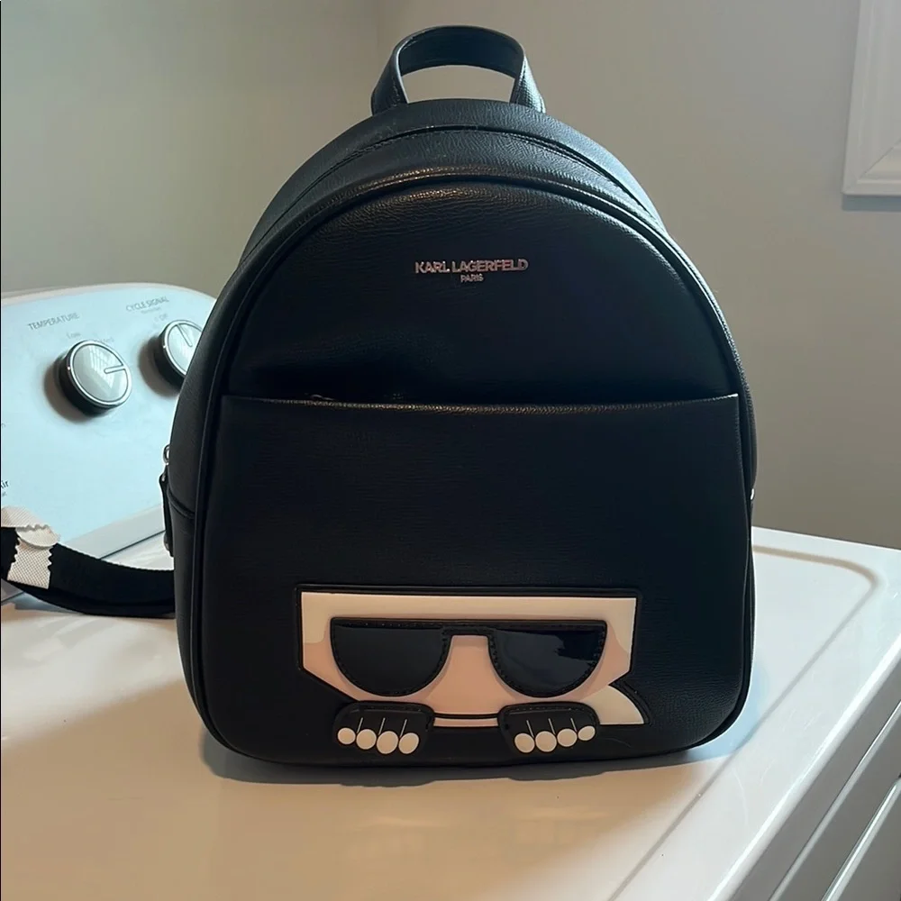 Karl Lagerfeld Black and White Fashion Backpack